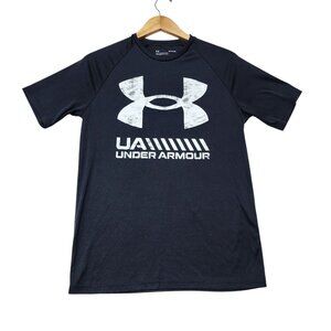Under Armour Black Short Sleeve Loose Fit T-Shirt Logo Size Small Men Activewear